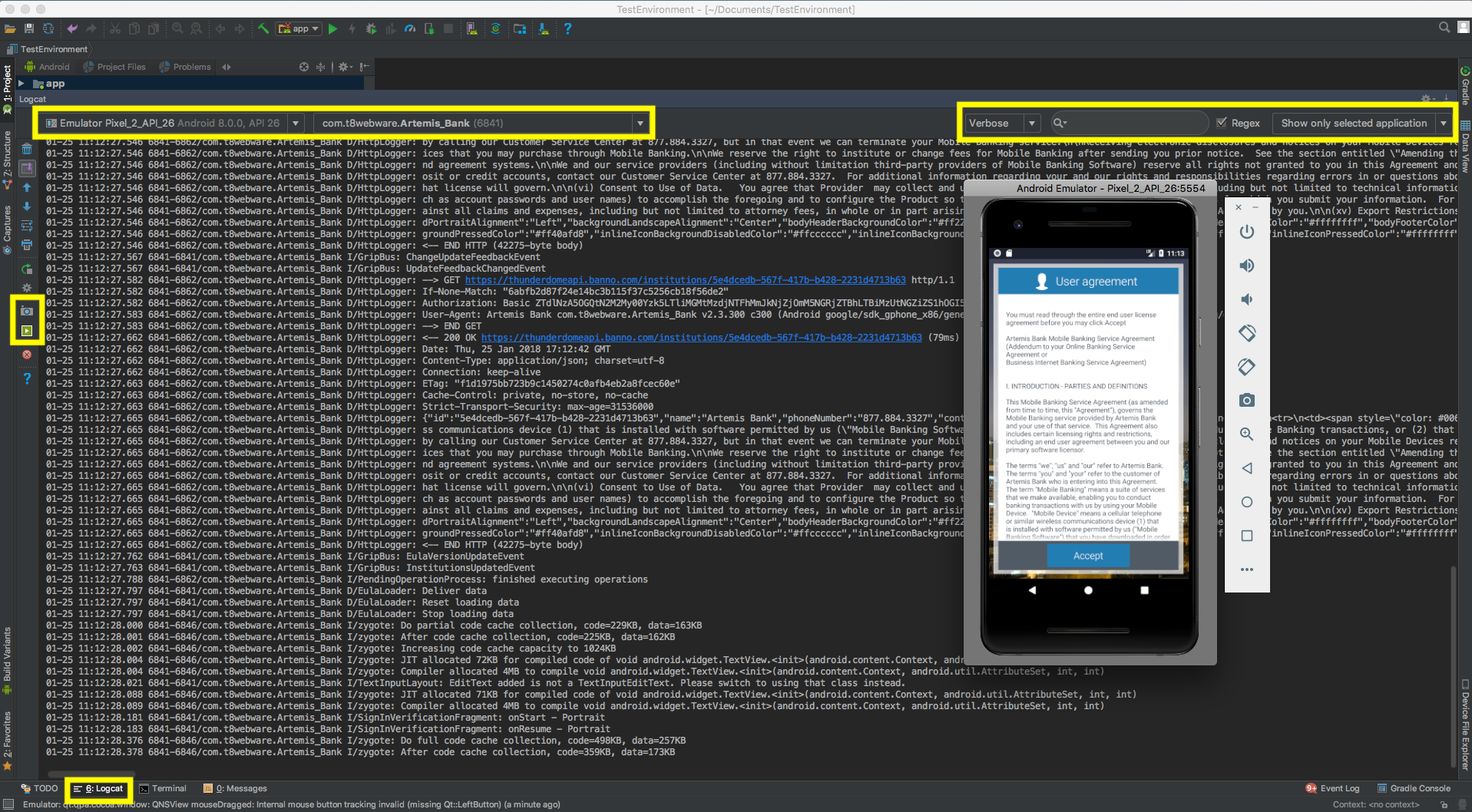 android studio logcat